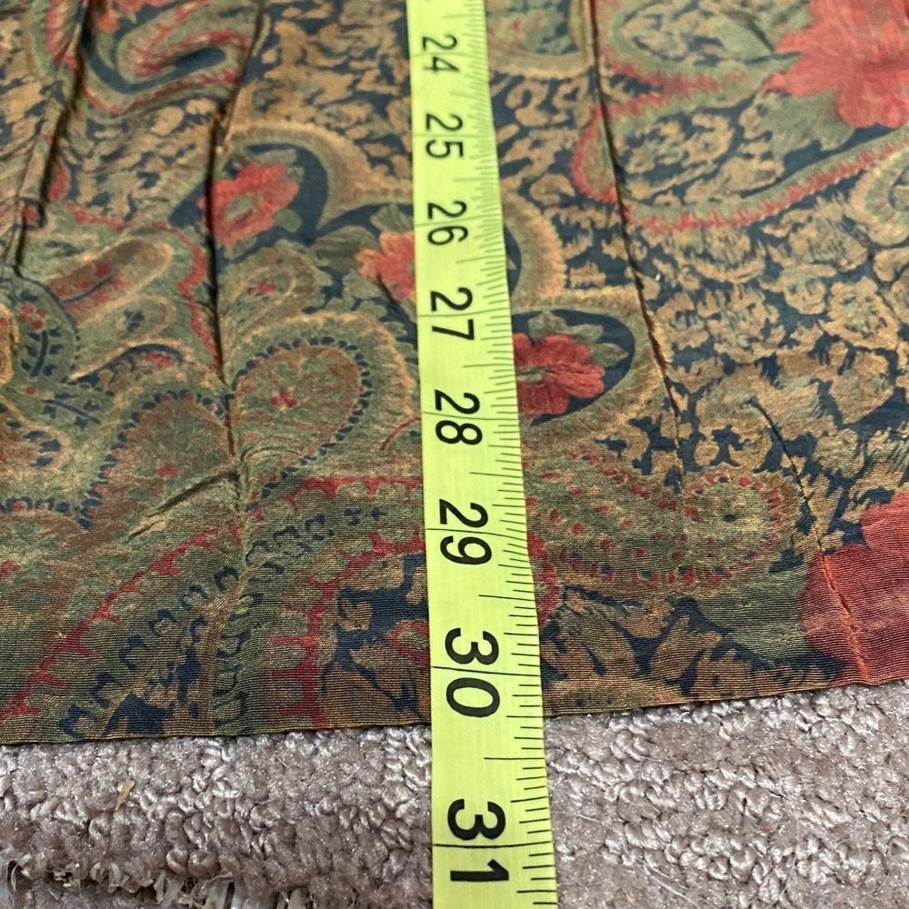 Vintage Adrian Jordan Olive Green Paisley Skater Skirt Floral Boho - Picture 6 of 7